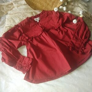 Red Ruffled Quilted Top